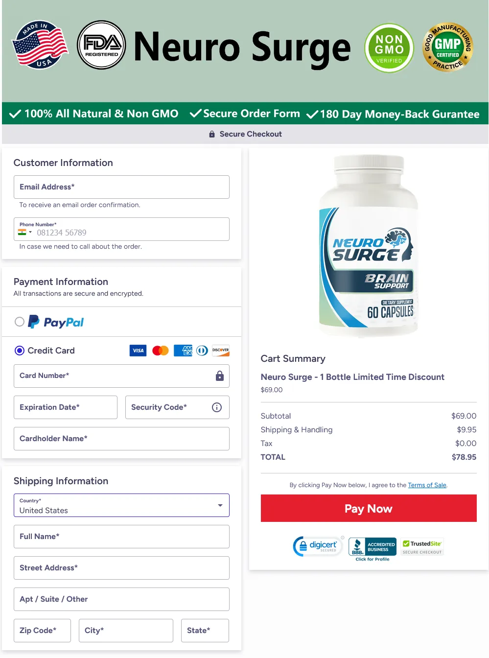 Neuro Surge Payment process  